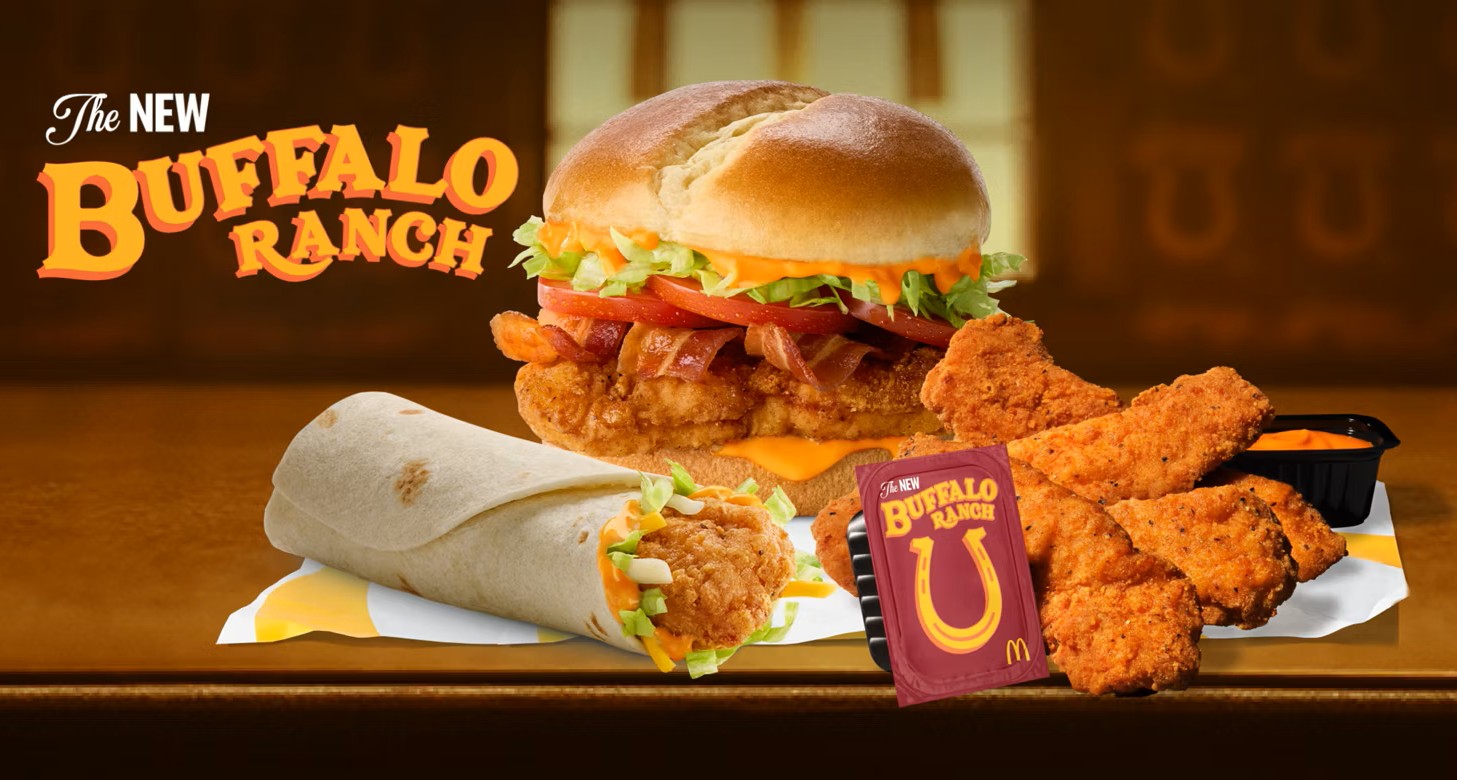 McDonald's burgers, fries, and soft drink