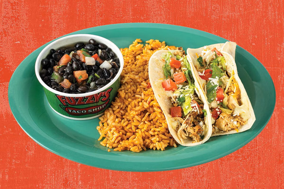 Fuzzy's Taco Shop tacos and queso